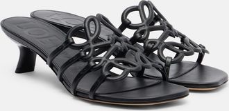 Loewe Petal Anagram leather mules