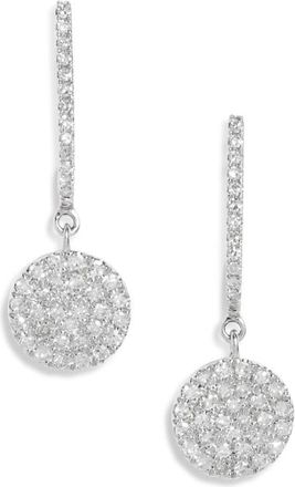 Meira T Diamond Pavè Disc Drop Earrings in White at Nordstrom