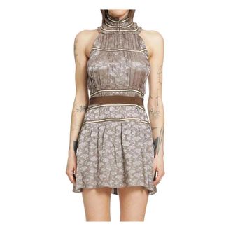 Charlotte Knowles Knwls, Kleedjes, Dames, Bruin, S, Leer, Freya Dress