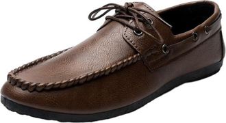 Generic Mens Waterproof Loafers Lightweight Breathable Driving Moccasins Style Business Casual Shoes for Men(Brown,10.5)