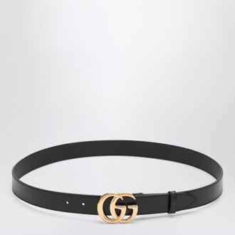 Gucci GG Marmont black belt with glossy buckle