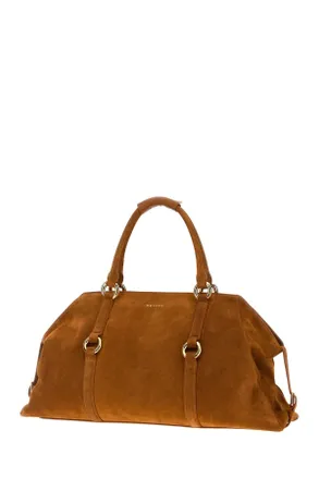 Alexander McQueen Mens Caramel Suede Farringdon Maxi Handbag Tangold Calf Skin Borse A Mano