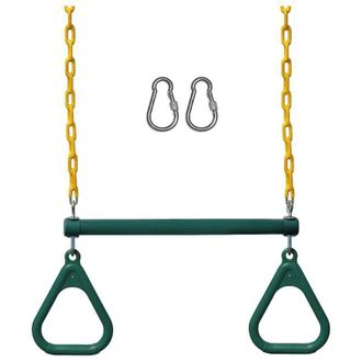 OEM Los Columpios De Jard&iacute;n Incluyen Una Barra Trapezoidal De 45 Cm Y Una Cadena Resistente De 122 Cm Con Mosquetones De Seguridad (verde) -crezuo