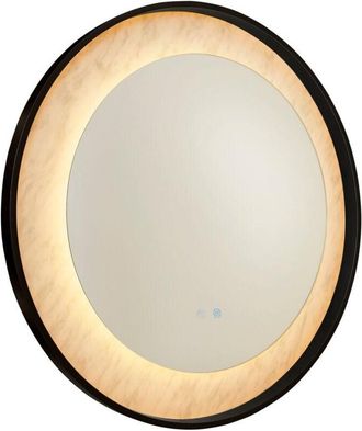 Searchlight Searchlight Luxo Espejo Led De Metal Negro Mate Con Efecto M&aacute;rmol