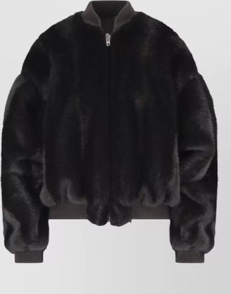 Maison Margiela ribbed faux fur short jacket