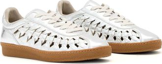 AllSaints Velma Woven Sneaker in Silver Shine at Nordstrom, Size 10Us
