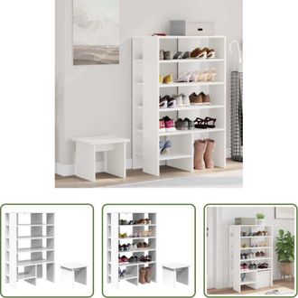 vidaXL vidaXL Armadio moderno - Mobile per scarpe 2 pcs Bianco Legno multistrato
