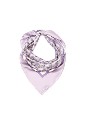 Coach Womens Horse & Carriage Printed Silk Square Scarf, Soft Purple, One Size