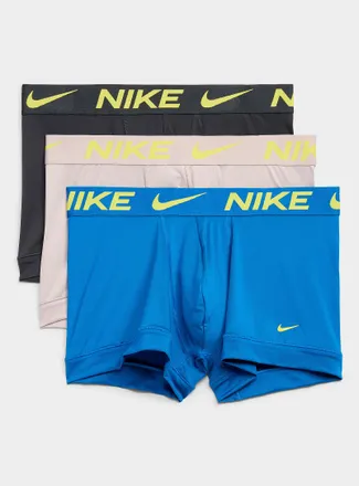 Nike Mens 3 neon-yellow logo trunks Essential Micro 3-pack