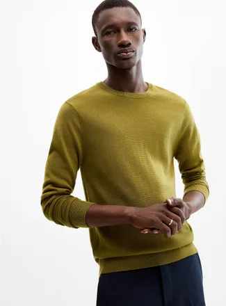 Le 31 Mens Responsible merino wool crew-neck sweater