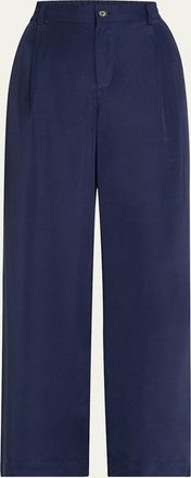 SIMKHAI Sydnie Pleated Satin Pants