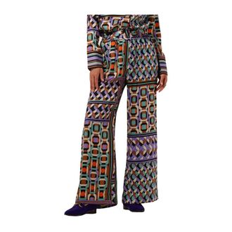 Suncoo Wijde Pijpen Broek - Dames - Wijde Broeken - Veelkleurig - M - Broeken