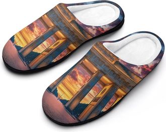 Generic Brandenburg Gate in German Cotton Slippers for Women Indoor Outdoor Slipper Slip-On Memory Foam Home Shoes