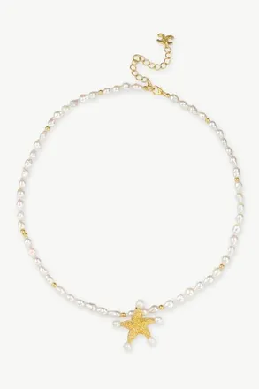 Classicharms Lila Starfish Keshi Pearl Pendant Necklace in Gold at Nordstrom