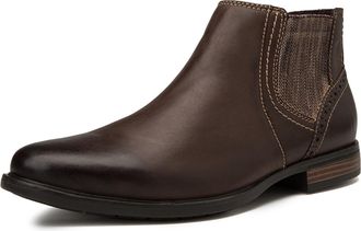 Generic Mens Classic Retro Chelsea Boots Genuine Leather Slip On Ankle Dress Oxford Chukka Boot for Men (Coffee,8.5)