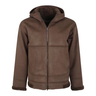 Herno Jassen, Heren, Bruin, M, Suède, Suède Jas met Capuchon