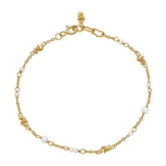 Maanesten Accessoires, Dames, Geel, ONE Size, Organische Gouden Kralenarmband