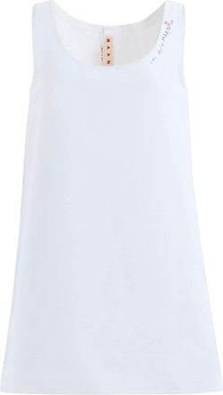 Marni logo-embroidered cotton minidress - women - Cotton - 42 - White