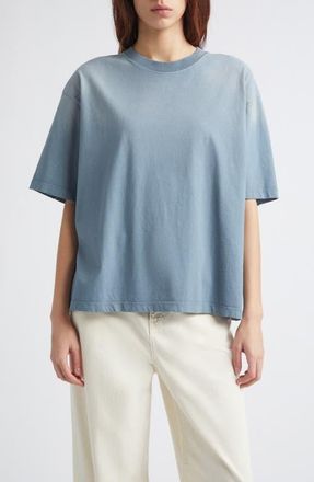 Golden Goose Distressed & Faded Boxy Cotton T-Shirt in Windward Blue at Nordstrom, Size Small