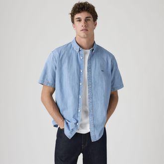 Levi's Short Sleeve Authentic Button Down Shirt - Mens - 2XL - Blue