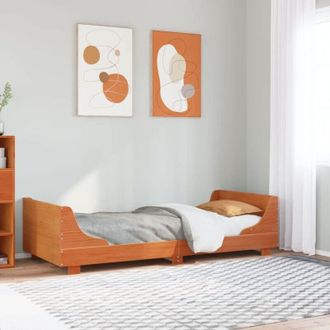 vidaXL Vidaxl - Estructura De Cama Sin Colch&oacute;n Madera De Pino Marr&oacute;n 90x200 Cm