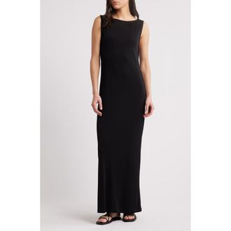 Frame Denim Drape Sleeveless Cutout Maxi Dress in Black at Nordstrom Rack, Size Small