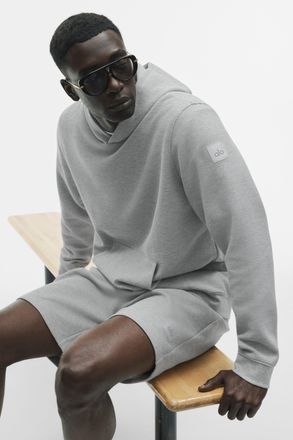 Alo | Waffle Lounge Hoodie in Athletic Heather Grey, Size: Medium