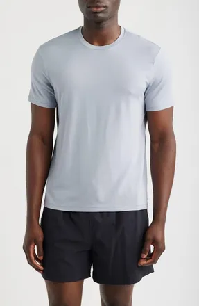 Zella Dynamic Stripe T-Shirt in Grey Blue Feeder Stripe at Nordstrom, Size Xx-Large