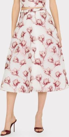 Milly Noella Belted Textured Floral Maxi Skirt in Pink/White at Nordstrom, Size 10