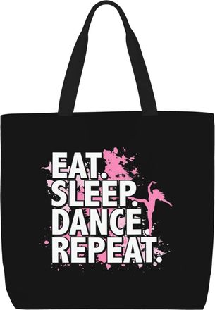 Generic Women Handbag Eat Sleep Dance Repeat Tote Bag Reusable Fashion Shopping Bags, For Swim, Wedding, Graduation, Christmas, Gym