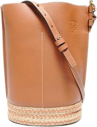 Loewe Pre-owned Bucket Bags, female, Brown, Size: ONE SIZE Pre-owned Leather Shoulder Bag