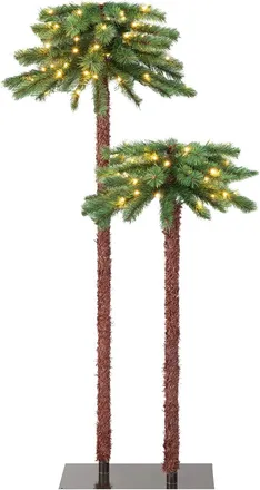 Costway Palmera Artificial Navidad Pre-iluminada, &Aacute;rbol De Decoraci&oacute;n Navide&ntilde;a Con 84 Puntas De Ramas De Pvc Y 100 Luces Led, &Aacute;rbol Festivo, Ideal Para Hogar,