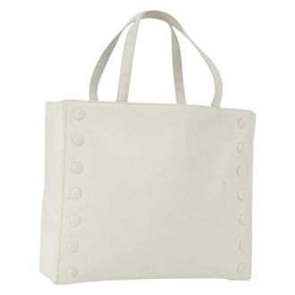 Celine Pre-owned Tote Bags, female, White, Size: ONE SIZE Pre-owned Vintage Leather Tote Bag
