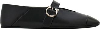 Ferragamo Pointed Toe Flat Shoes in Smooth Lamb Leather