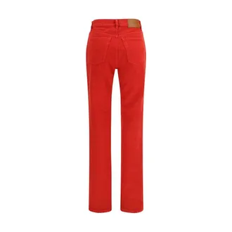 Chlo&eacute; Slim-Leg Cotton Jeans - Red