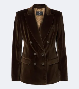 Etro Double-breasted cotton velvet blazer