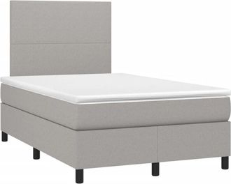 vidaXL Vidaxl - Cama Box Spring Con Colch&oacute;n Tela Gris Claro 120x190 Cm