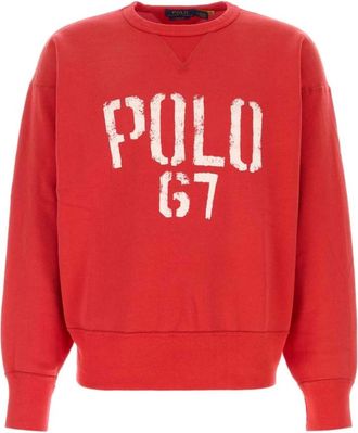 Polo Ralph Lauren Cotton Blend Sweatshirt - Heren - Sweatshirts - Rood - XL - Katoen - Hoodies & sweatvesten