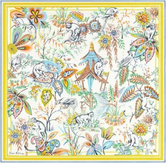 Inou&iuml; Editions Carre 70 Pagode Square Scarf In Green