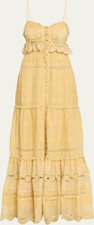 Isabel Marant Paule Sleeveless Tiered Maxi Dress
