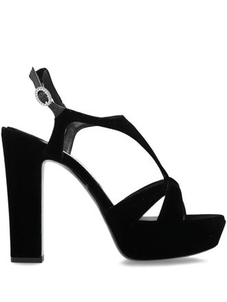 Jimmy Choo London 135 mm Kesia sandalen met plateauzool, T-bandje en hak - Zwart