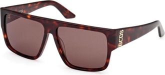 GCDS Geometrische Stijlvolle Zonnebril - Heren - Zonnebrillen - Bruin - 57 MM - Accessoires