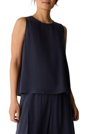 Eileen Fisher Textured Sleeveless Silk Shell in Ink at Nordstrom, Size Xx-Small