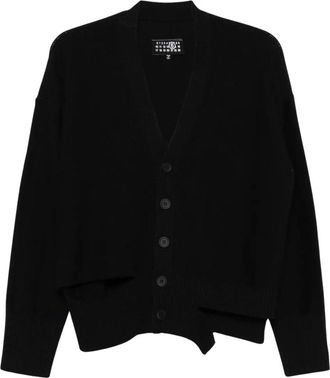 Maison Margiela C&aacute;rdigan deconstruido con cuello en V - Knitwear - Mujer - Negro - M