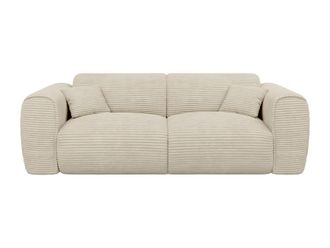 VENTE-UNIQUE.COM Sof&aacute; cama terciopelo 3 plazas beige 216x100cm