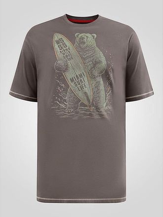 D555 Austin Surfing Bear Printed T-shirt