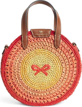 Anya Hindmarch Multi Small Raffia Round Top-Handle Bag