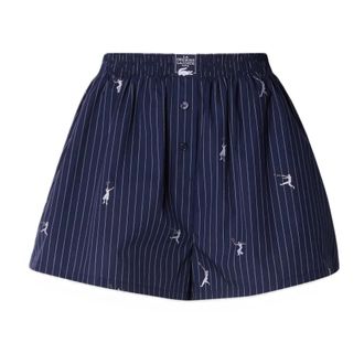 Lacoste Short Shorts, female, Blue, Size: XS Cotton Poplin Jacquard Boxer Shorts