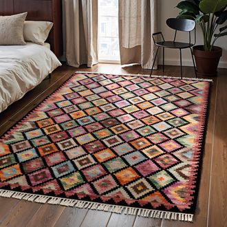 Hanse Home Teppich »Kelim Zara« rechteckig 3 mm Höhe Wolle, Baumwolle, Natur, Handgewebt, orientalisch, Boho, traditionell