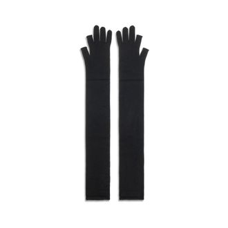 Rick Owens Womens Black Wool Oves Aries Gloves